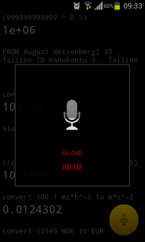 Screenshot: Arvutaja listening